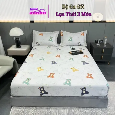 Bộ Ga Gối Lụa Thái 3 Món 1 Ga 2 Vỏ Gối Nằm An Như Bedding - Nhiều Mẫu Đẹp, Nhiều Size