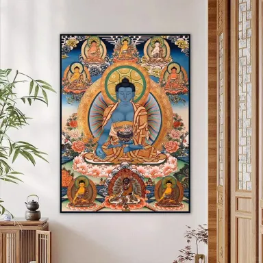 22 Mẫu Tranh Phật Dược Sư - Mật Tông - Kích Thước 40x60 / 50x70 / 60x80cm