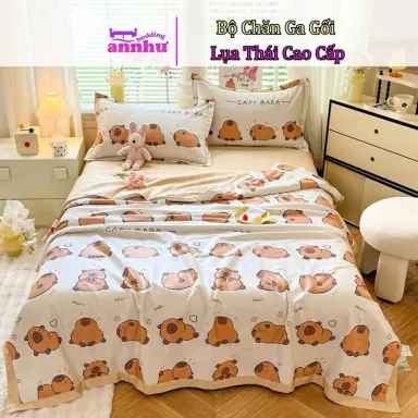 Bộ Chăn Ga Gối Lụa Thái 4 Món Nhập Khẩu Trực Tiếp An Như Bedding