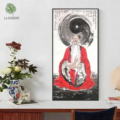 6 Mẫu Tranh Lão Tử Ngồi Thiền - Kích Thước 30x60 / 40x80cm