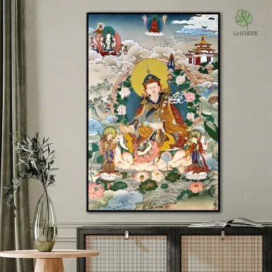 Tranh Đạo Sư Liên Hoa Sinh - Thangka Mật Tông