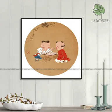 Tranh Tuổi Thơ Phong Cách Đồng Quê - Kích Thước 40x40 / 50x50 / 60x60cm