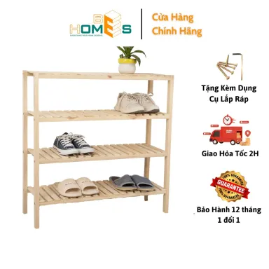 Kệ Giày Gỗ 4 Tầng 80cm