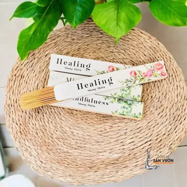 Combo Đế Gốm + Nhang Thiền Healing - Hỗ Trợ Thư Giãn, Yoga, Thiền Định - Nhang Sạch Thảo Mộc, Hương Dịu Nhẹ, Lành Tính