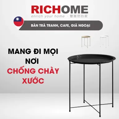 Bàn Trà Chanh RICHOME TA461 Bàn Giã Ngoại, Bàn Uống Trà, Tab Đầu Giường Sang Trọng, Tiện Lợi, Gọn Gàng