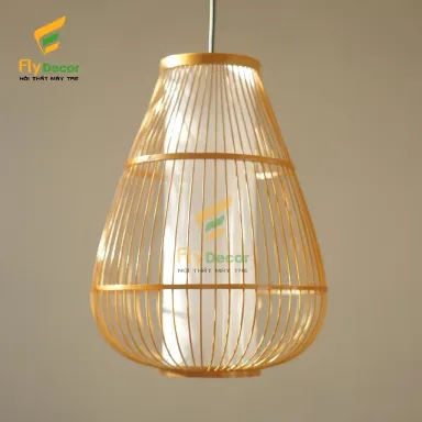 Đèn Lồng Mây Tre Thả Trần Tăm Bầu Trang Trí Cho Phòng Khách, Quán Cafe - Flydecor