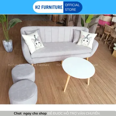 [Freeship HN] Ghế Sofa Stripe H2 Furniture Chất Liệu Vải Nỉ Khung Gỗ Tự Nhiên Đệm Mút Đàn Hồi Bảo Hành 12 Tháng