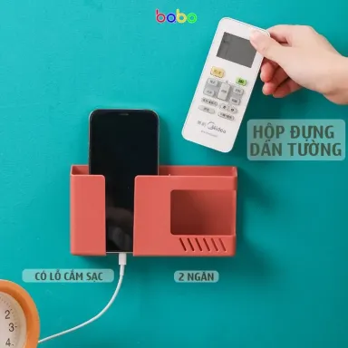 Hộp Đựng Điện Thoại Sạc, Điều Khiển TV Đa Năng Treo Tường Tiện Lợi - Không Cần Khoan, Không Để Lại Dấu Vết Babo TA22