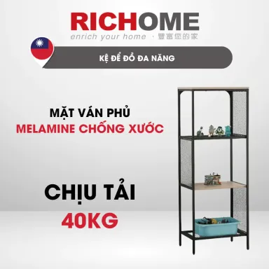 Kệ Để Đồ Đa Năng, Kệ 4 Tầng Trưng Bày Khung Sắt Chắc Chắn, Thiết Kế Hiện Đại, Sang Trọng - RICHOME SH610