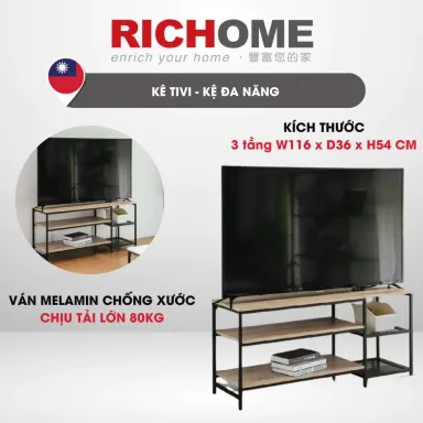 Kệ Để Đồ Đa Năng,Kệ Tv Kệ Trưng Bày, Khung Sắt Chắc Chắn, Thiết Kế Hiện Đại, Sang Trọng, Kệ Tivi - RICHOME SH609