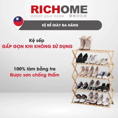 Kệ Giày Đa Năng RICHOME SH541, Kệ Để Đồ 5 Tầng Thông Minh, Kệ Để Giày Dép Chắc Chắn Tiện Lợi Bền Bỉ