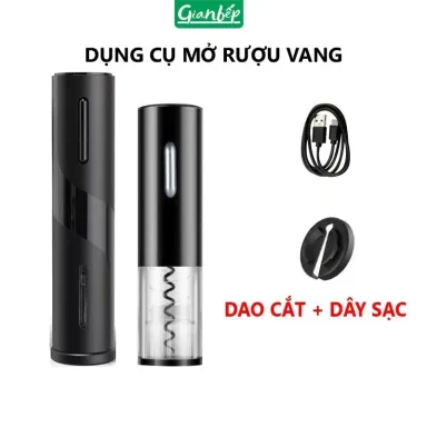 Máy Mở Nắp Rượu Vang Đỏ Dây Sạc Đi Kèm, Dụng Cụ Khui Nắp Rượu Vang Điện Tử Tự Động Đa Năng