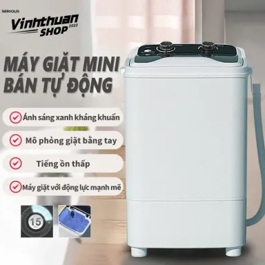 Máy Giặt Mini, Máy Giặt Quần Áo, Chức Năng Giặt Và Vắt - Ánh Sáng Xanh Kháng Khuẩn - Siêu Tiết Kiệm