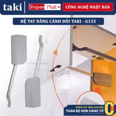 {Nhập Khâu} Tay Nâng Cánh Tủ, Tay Nâng Cánh Đôi TAKI - Bảo Hành 10 Năm- Có Thợ Lắp