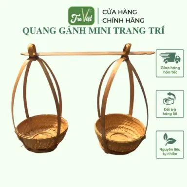 Quang Gánh Mini Trang Trí Decor Dễ Thương Chụp Ảnh - Quang Gánh Tre Mini Hun Khói