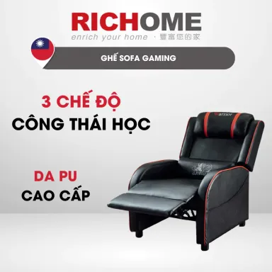 Ghế Sofa Gaming RICHOME SF076, Thiết Kế 3 Chế Độ Thay Đổi. Hàng Nhập Khẩu Nguyên Kiện