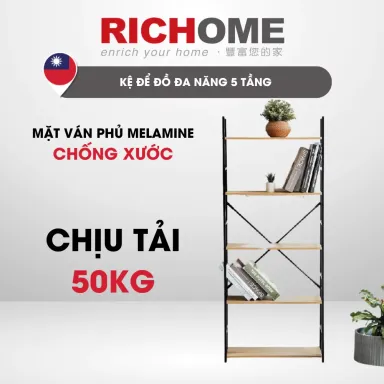 Kệ Để Đồ Đa Năng, Kệ Trưng Bày Khung Sắt Chắc Chắn RICHOME SH607, Thiết Kế Hiện Đại, Sang Trọng