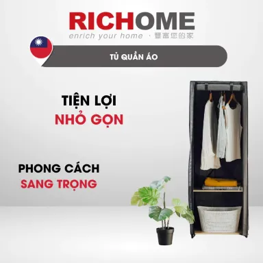 Tủ Quần Áo, Tủ Để Đồ Đa Năng Tiện Lợi Dễ Dàng Di Chuyển, Có Vải Che - RICHOME WA226-1