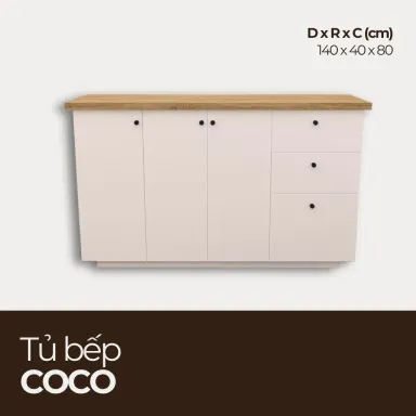 COCO, Tủ Bếp Đa Năng Phong Cách Hiện Đại Tối Giản, KIT_015, 140x40x80cm, Nội thất HGF