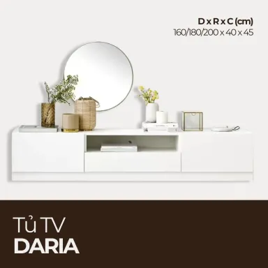 DARIA, Tủ Tivi Phong Cách Hiện Đại Phủ Sơn 2K, TTV_050, Chiềudàix40x45cm, Nội thất HGF