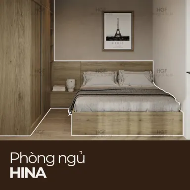 HINA, Combo Phòng Ngủ Phong Cách Hiện Đại Đơn Giản Tinh Tế, CBN_003, Nội thất HGF