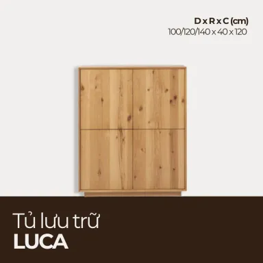 LUCA, Tủ Lưu Trữ 4 Cánh Gỗ Phong Cách Minimal, TLT_039, Chiềudàix40x120 cm, Nội thất HGF