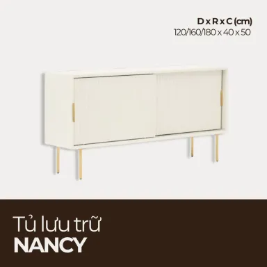 NANCY, Tủ Lưu Trữ Đa Năng Cửa Trượt, TLT_048, Chiều dài x 40 x 50 cm, Nội thất HGF