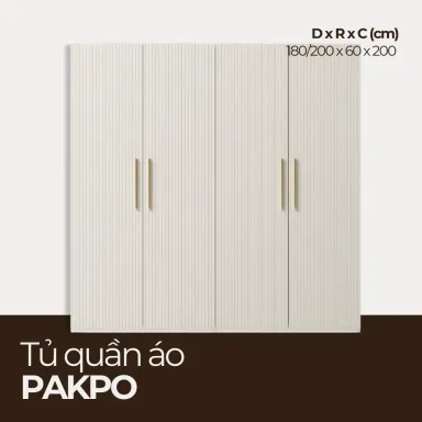 PAKPO, Tủ Quần Áo Hiện Đại Tinh Tế, TQA_021, Chiều dài x 60 x 200 cm, Nội thất HGF