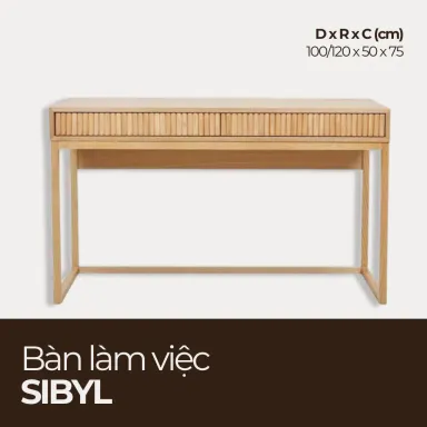 SIBYL, Bàn Làm Việc 2 Hộc Kéo Nhỏ Gọn Tiện Dụng, BLV_012, Chiềudàix50x75cm, Nội thất HGF