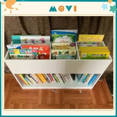 Kệ sách cho bé, kệ đồ chơi, giá sách kết hợp kệ đồ chơi, giá sách chia ngăn Montessori cho bé KCN