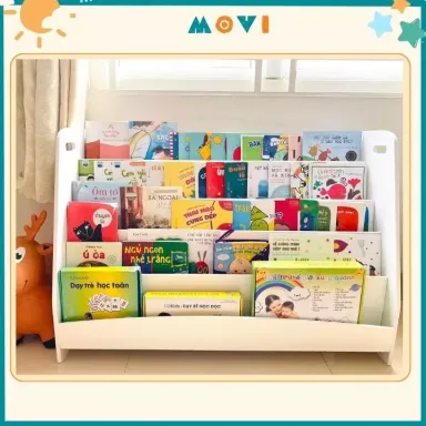 Kệ sách cho bé, kệ đồ chơi, kệ sách gỗ 5 tầng, giá sách Montessori cho bé KS5T