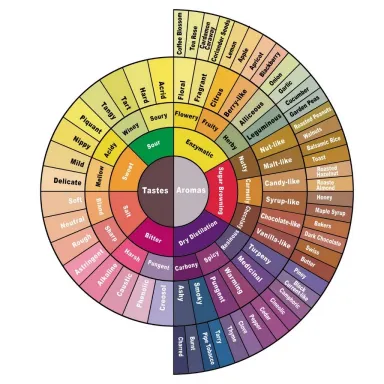 Tranh Coffee Taster’s Flavor Wheel, kích thước 60x60cm, đủ khung và đinh treo