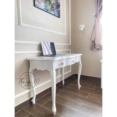 [Ảnh thật] BÀN CONSOLE - BÀN LÀM VIỆC GỖ TÂN CỔ ĐIỂN CHÂN QUỲ DECOR/ TRANG ĐIỂM/ MAKE UP - Nhận Làm Theo Yêu Cầu