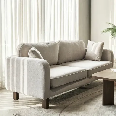 Sofa Văng Gỗ Tự Nhiên Dalumd 1m8 | Ghế Sofa Băng Khung Gỗ Cao Su - Vải Chống Thấm Cao Cấp Dành Cho Gia Đình Có Trẻ Nhỏ | Space T
