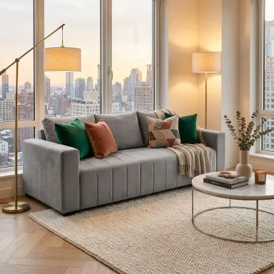 Sofa Băng Bo Nổi Khung Gỗ 1m8 | Ghế Sofa Văng Thiết Kế Đường Bo Nổi Bật - Tùy Chọn Da/Vải Cao Cấp | Space T