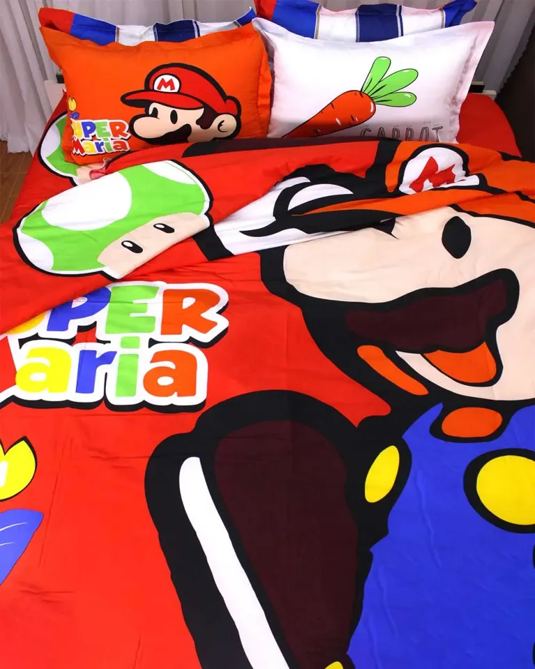 Bộ Chăn Ga Gối Cotton Mario