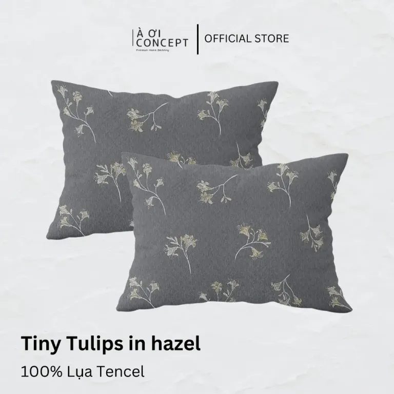 Vỏ Gối Nằm Lụa Tencel 60s Hoa Văn Tiny Tulips In Hazel