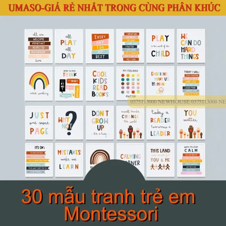 Bộ Tranh Canvas Montessori Phòng Cho Bé KIDMON 145-01