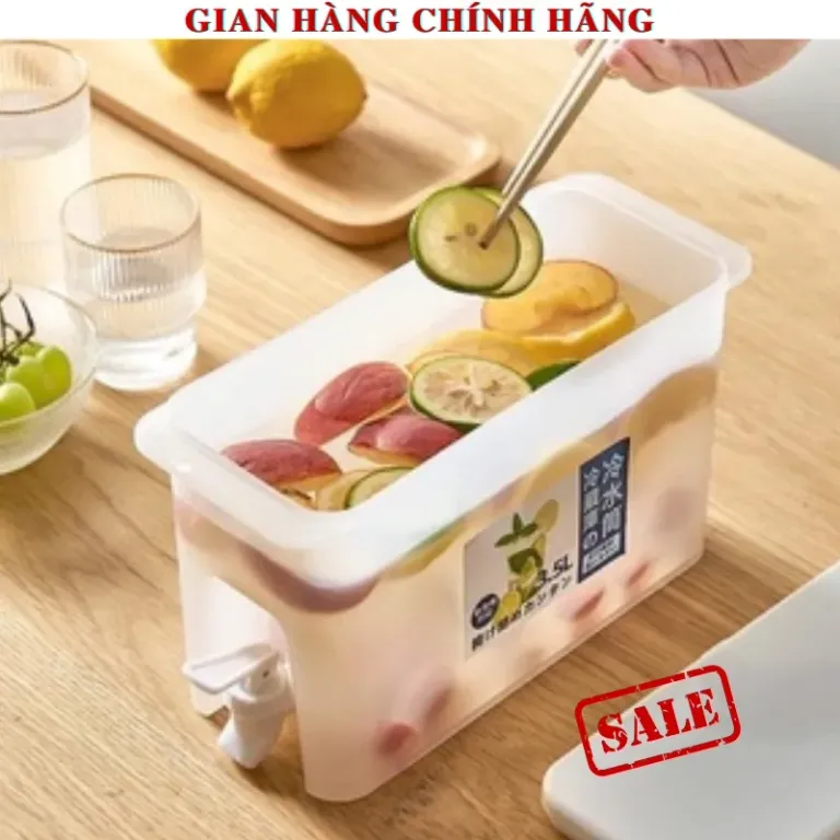 Bình Nước Hoa Quả 3,5L Nhựa PP Có Vòi Thông Minh