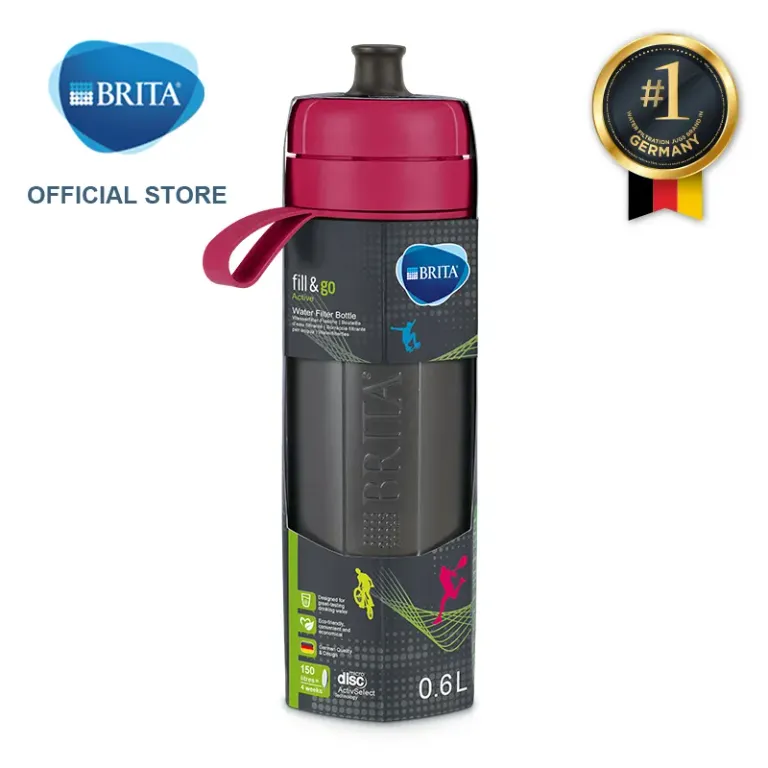 Bình Lọc Nước BRITA Active Pink 600ml Có Sẵn 1 Đĩa Lọc Microdisc