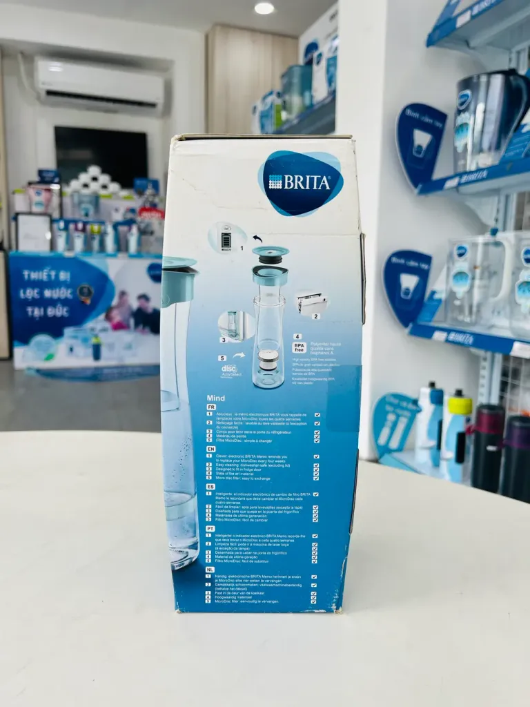 Bình Lọc Nước BRITA Fill & Serve Mind Soft Blue 1.3L Có Sẵn 1 Đĩa Lọc Microdisc