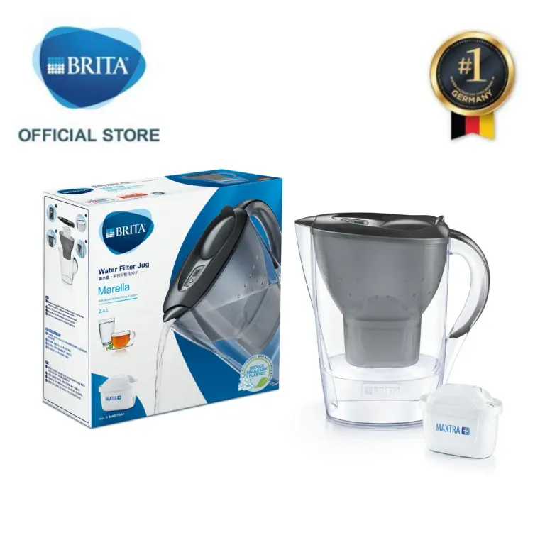 Bình Lọc Nước BRITA Marella Basic Graphite 2.4L Có Sẵn 1 Lõi Lọc Maxtra Plus