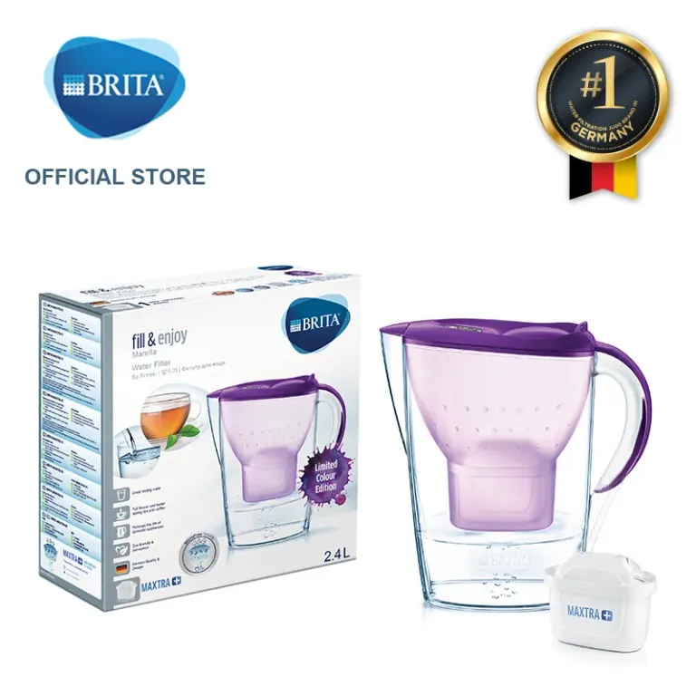 Bình Lọc Nước BRITA Marella Basic Purple 2.4L Có Sẵn 1 Lõi Lọc Maxtra Plus