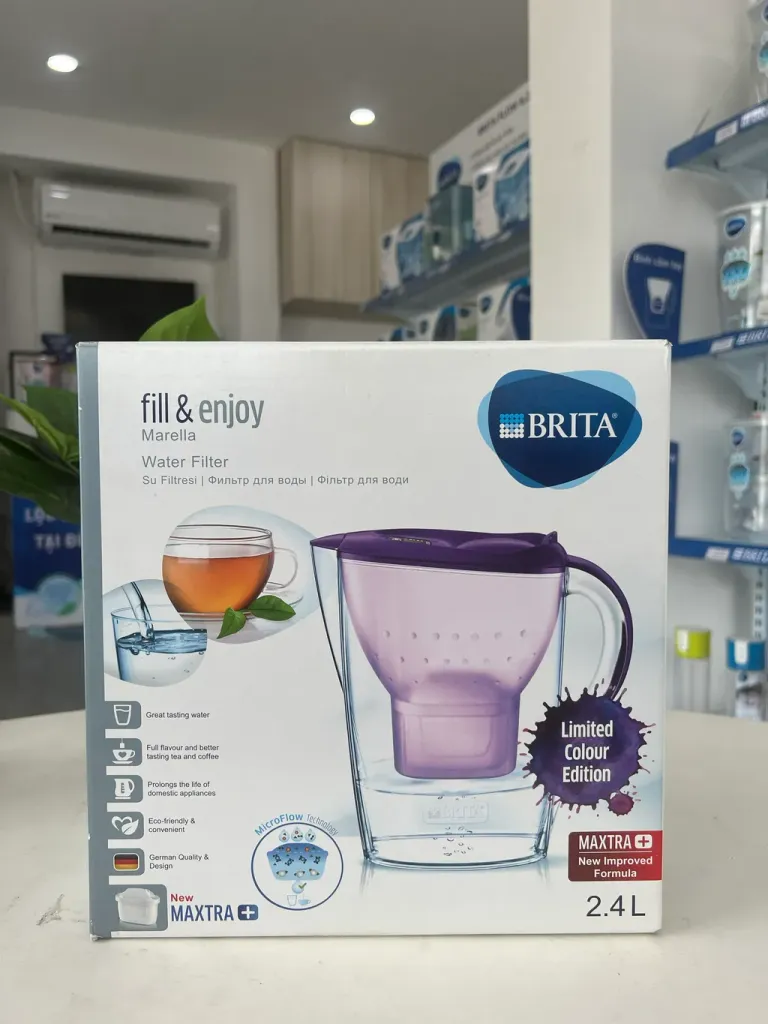 Bình Lọc Nước BRITA Marella Basic Purple 2.4L Có Sẵn 1 Lõi Lọc Maxtra Plus