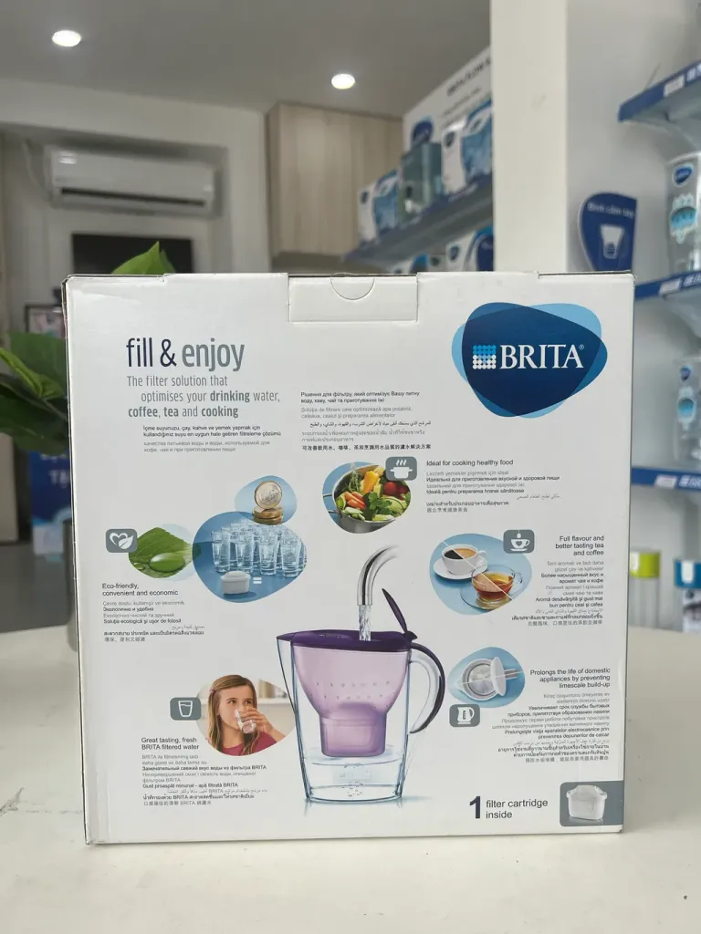 Bình Lọc Nước BRITA Marella Basic Purple 2.4L Có Sẵn 1 Lõi Lọc Maxtra Plus