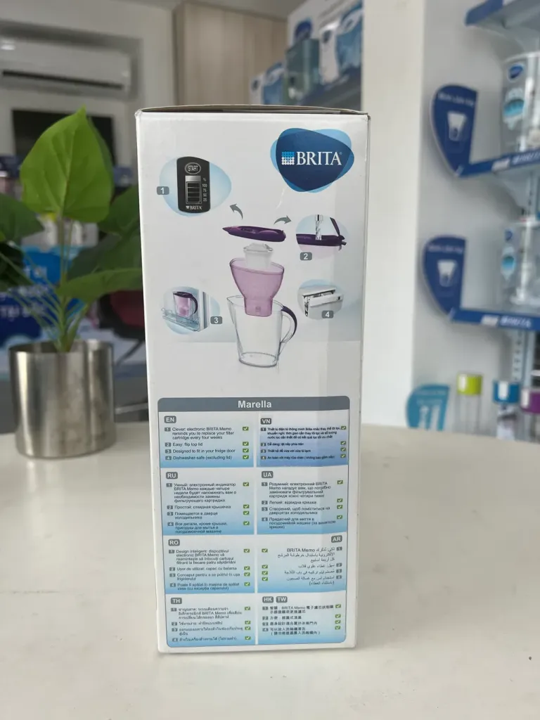 Bình Lọc Nước BRITA Marella Basic Purple 2.4L Có Sẵn 1 Lõi Lọc Maxtra Plus