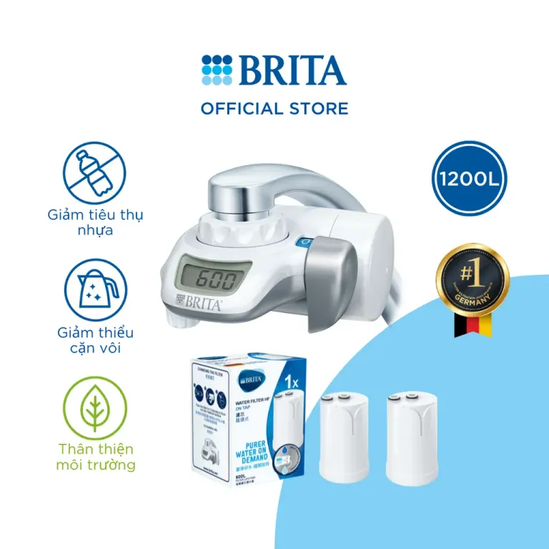 Combo Thiết Bị Lọc Nước Tại Vòi BRITA ON TAP Kèm Lõi Lọc BRITA ON TAP HF Hollow Fibre