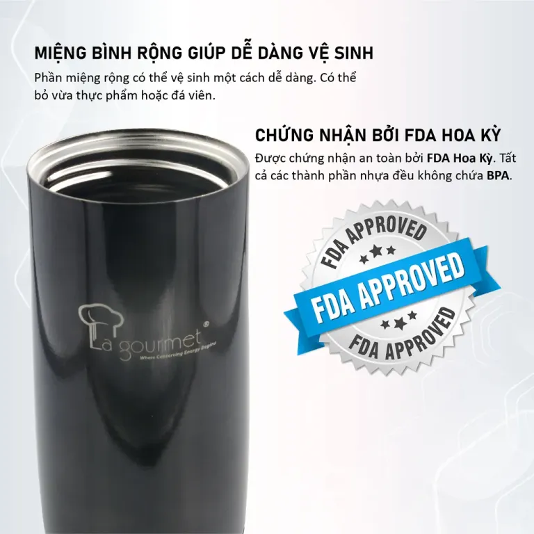 Bình Giữ Nhiệt La Gourmet Sakura Plus 320ml Đen