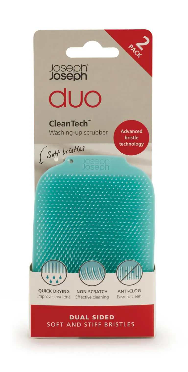 Bộ 2 Miếng Cọ Rửa Chén Bát Silicon Joseph Joseph Duo Xanh/Xám