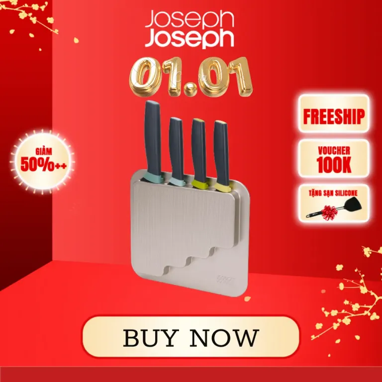 Bộ Dao 4 Món Gắn Tường Joseph Joseph